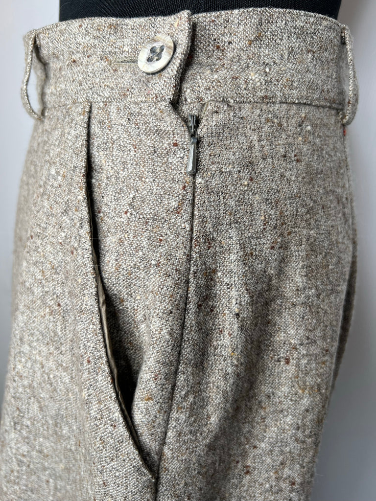 70s Vintage Wool Patterned A-Line Midi Skirt 8
