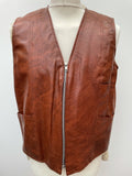 1970s Faux Leather Sherpa Lined Waistcoat - Size M