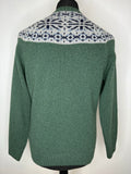 Wool Blend  wool  vintage  Urban Village Vintage  urban village  sweater  square pattern  mod  mens  logo  L  knitwear  knitted  knit  jumper  Green  Fred Perry  Fairisle Pattern  fairisle  fair isle  embroidered logo