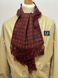 1960s Burgundy Red Geometric Print Mod Scarf By Tootal - One Size