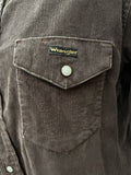 Wrangler Authentics  Wrangler  womens  vintage  Urban Village Vintage  urban village  press stud fastening  pockets  mens  long sleeve  corduroy  corded  cord  collar  chest pockets  button down  brown  70s  1970s  16