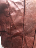 womens jacket  womens coat  womens  waist belt  vintage  Urban Village Vintage  urban village  soft leather  red  pockets  pleat back  Leather Jacket  Leather  Jacket  button down  button  brown leather  brown  Belted waist  belted jacket  belt  8  70s  70  1970s