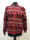 womens  vintage  Urban Village Vintage  Red  patterned  pattern  long sleeve  knitwear  knitted  knit  cardigan  blue  Alpaca  70s  1970s  12