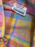 womens shirt  womens  western  vintage  Urban Village Vintage  urban village  summer  pink  long sleeves  long sleeve  cowgirl  cowboy  country  collar  checked  check  button down  button  blouse  beagle collar  beagle  70s  1970s