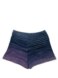 Vintage 1970s Knitted Hotpants Shorts in Blue and Purple Space Dye by Penny Lane - Size UK 6
