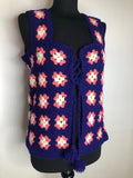 womens  vintage  Urban Village Vintage  urban village  tunic top  top  multi  MOD  knit  floral  blue  60s  1960s  12