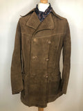 vintage  Urban Village Vintage  urban village  Suede Jacket  Suede  press stud fastening  press stud  pockets  pocket detail  mens  L  Jacket  dagger collar  collared  collar  brown  70s  1970s