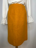 Yellow  Wool skirt  wool  womens  vintage  skirt  mustard  MOD  jaeger  above the knee skirt  60s  6  1960s  100% Wool