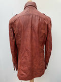 vintage  Urban Village Vintage  urban village  safari style  Safari jacket  safari  retro  mens  M  long sleeve  light brown  Jacket  dress  collar  button down  burton  brown leather  brown  big collar  70s style  70s  1970s