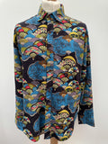 Retro Patterned Psychedelic Shirt - Size XL