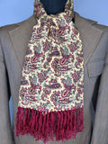 vintage  Urban Village Vintage  urban village  tootal  scooter  scarves  scarf  retro  red  Paisley Print  paisley  mod  mens  made in england  fringing  fringed  fringe  cream  accessory  accessories  60s  1960s