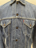 vintage  Urban Village Vintage  urban village  pockets  mens  long sleeve  levis strauss  levis  levi strauss  levi  L  Denim jacket  denim  collar  button  brown stitch  blue  belted dress  70s  1970s