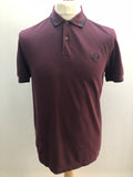 Fred Perry Polo Top in Burgundy - Size M
