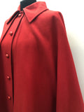 Womens 1960s Vintage Cape Coat Red Size 14 60s long coat Urban Village Vintage Clothing