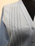 womens  vintage  Urban Village Vintage  Lightweight Knit  light knit  knitwear  knitted  knit  cropped  cardigan  blue  60s  1960s  12