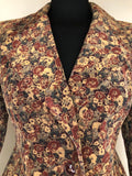 womens jacket  womens coat  womens  vintage  Urban Village Vintage  urban village  retro  red  pockets  multi  long sleeve  Jacket  Floral  Feminella  brown  blazer jacket  Blazer  70s  1970s  10