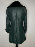 woodstock  womens  Winter Coat  vintage  vegan jacket  vegan  Urban Village Vintage  urban village  shearling  penny lane  long sleeve  Jacket  hippy  hippie  Green  Faux Leather  coat  borg collar  borg  boho  70s  60s  1970s  1960s  10