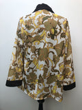 yellow  womens  vintage  Urban Village Vintage  top  multi  Green  floral print  dagger collar  dagger  Blue  blouse  70s