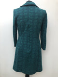 zip back  zip  womens  vintage  Urban Village Vintage  urban village  long sleeve  long  green  double breasted  decorative buttons  check pattern  check dress  Belted waist  60s  1960s  10