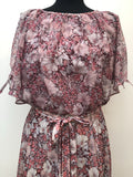 womens  vintage  Urban Village Vintage  urban village  summer  pink  maxi dress  long length dress  floral dress  dress  Debenhams  button front  back zip  70s