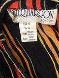 womens  vintage  Urban Village Vintage  Stripes  short sleeve  Orange stripes  midi  dress  black  70s  1970s  10
