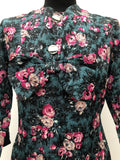womens  vintage  Urban Village Vintage  urban village  rose print  pink  multi  midi  half sleeve  Green  floral print  floral dress  floral  Erlurit Model  dress  button detail  bow detail  belted  1960s  12