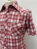 vintage  Urban Village Vintage  urban village  short sleeved  short sleeve  Shirt  Red  press stud fastening  press stud  mens  M  jingler  dagger collar  dagger  collar  chest pockets  check  70s  1970s  1960s