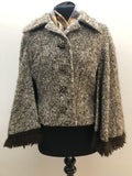 womens  vintage  Urban Village Vintage  urban village  short cape  multi  fringed  Edel Modelle  Cape Coat  cape  button down  button  brown  60s  1960s