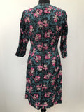 womens  vintage  Urban Village Vintage  urban village  rose print  pink  multi  midi  half sleeve  Green  floral print  floral dress  floral  Erlurit Model  dress  button detail  bow detail  belted  1960s  12
