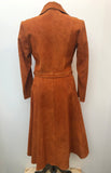 1970s Full Length Suede Coat in Tan - Size 6