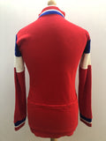 zip front  zip  vintage  Urban Village Vintage  urban village  stripey  Stripes  striped  S  Red  polo top  polo  pockets  MOD  mens  long sleeve  knitwear  knitted  knit  jersey  fine knit  cycling polo  60s  1960s