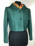 womens  vintage  Urban Village Vintage  urban village  Three Button  retro  pockets  Petite Francaise Green  long sleeve  Jacket  green  collared  button  blazer jacket  Blazer  60s  3 button  1960s  12