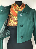 womens  vintage  Urban Village Vintage  urban village  Three Button  retro  pockets  Petite Francaise Green  long sleeve  Jacket  green  collared  button  blazer jacket  Blazer  60s  3 button  1960s  12