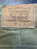 zip  womens  white tab  W24 L35  W24  vintage levis  vintage  Urban Village Vintage  urban village  trousers  retro  pockets  New old stock  MOD  levis strauss  levis  L35  Khaki  green  deadstock  corduroy  corded  cord  Big E  70s  70  1970s levis  1970s