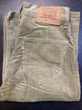 Rare 1970s Deadstock Levis Big E White Tab Corduroy Flares in Khaki - Size W24 L35 Petite