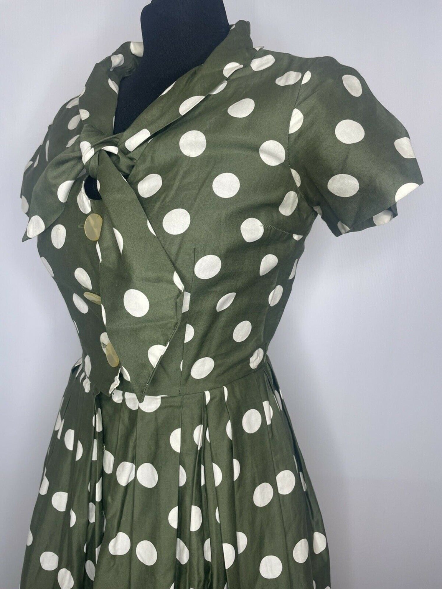 Vintage 1950s Large Polka Dot Dress by California Cottons Size